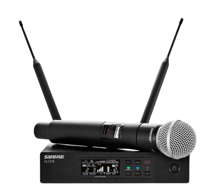 SISTEMA INALAMBRICO CON RECEPTOR DIGITAL Y MICROFO SHURE QLXD24/SM58