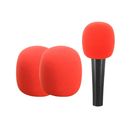 ESPUMA PARA MIC ROJA X 2 UNIDADES.