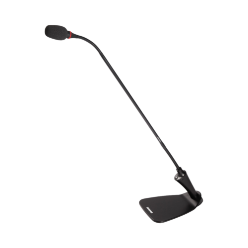 MICROFONO CONDENSADO CUELLO GANSO CON BASE SHURE.