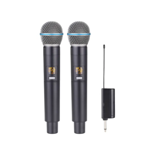 MICROFONO DOBLE UHF RECARGABLE FUGUE.